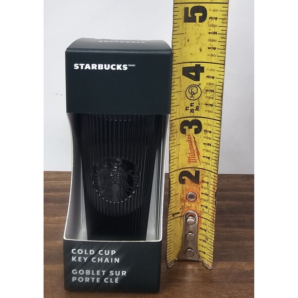 Starbucks Winter 2024 Black Pleated Cold Cup Keychain New Stocking Stuffer - Picture 5 of 6